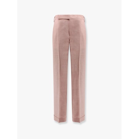 Wool, silk and linen trouser with fold