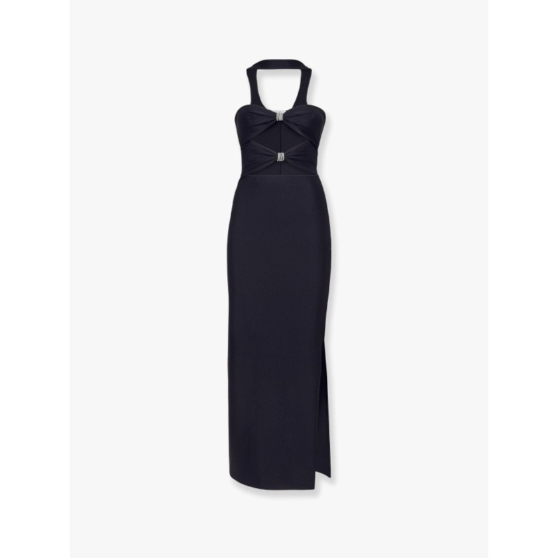 Satin dress with rhinestones
