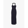 Satin dress with rhinestones