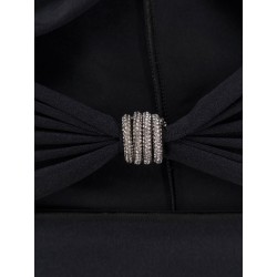 Satin dress with rhinestones