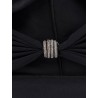 Satin dress with rhinestones