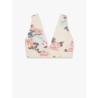 Linen blend top with floral print