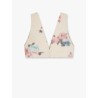 Linen blend top with floral print