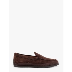 Suede loafer with engraved logo