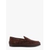 Suede loafer with engraved logo