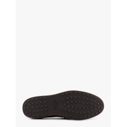 Suede loafer with engraved logo