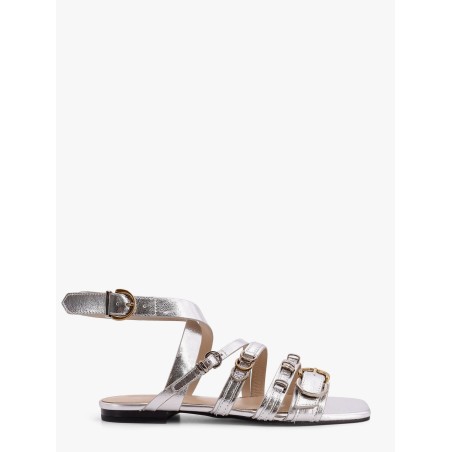 Laminated leather sandals