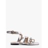 Laminated leather sandals