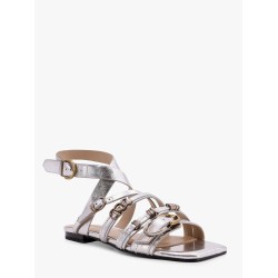 Laminated leather sandals