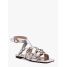 Laminated leather sandals
