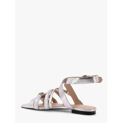 Laminated leather sandals