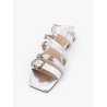 Laminated leather sandals
