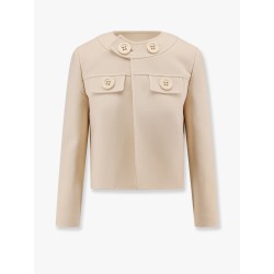 Brompton wool and silk blazer with maxi buttons
