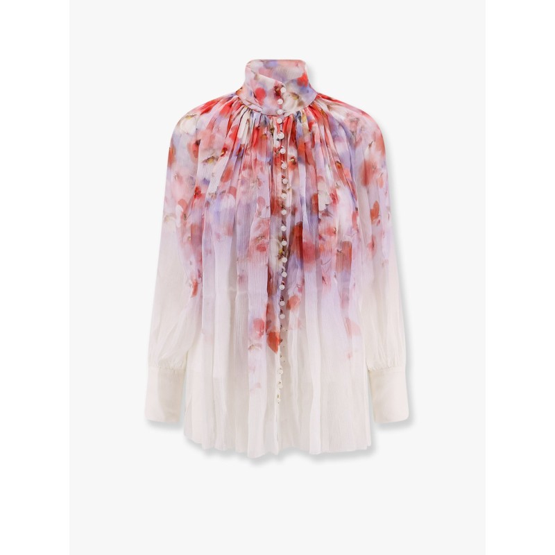 Printed viscose shirt with internal tank top