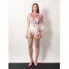 Printed viscose shirt with internal tank top