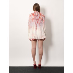 Printed viscose shirt with internal tank top
