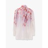 Printed viscose shirt with internal tank top