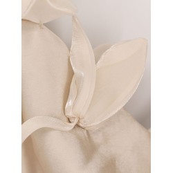 Satin mini dress with floral etails