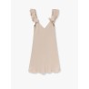 Satin mini dress with floral etails
