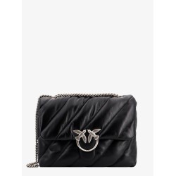Matelassé leather shoulder bag with iconic love birds buckle