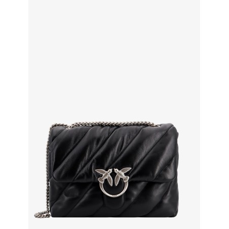 Matelassé leather shoulder bag with iconic love birds buckle