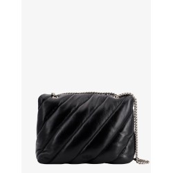Matelassé leather shoulder bag with iconic love birds buckle