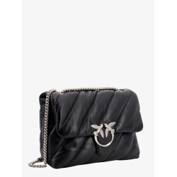 Matelassé leather shoulder bag with iconic love birds buckle