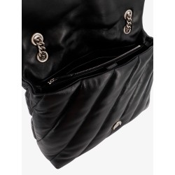 Matelassé leather shoulder bag with iconic love birds buckle