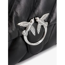 Matelassé leather shoulder bag with iconic love birds buckle