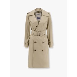 Organic cotton trench with check lining