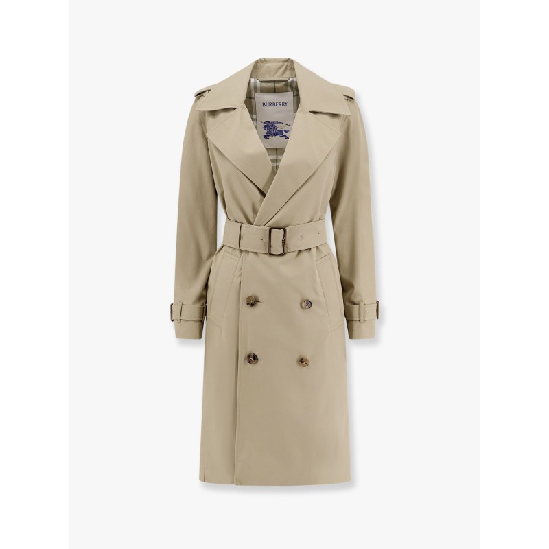 Organic cotton trench with check lining
