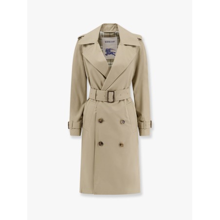 Organic cotton trench with check lining