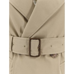 Organic cotton trench with check lining
