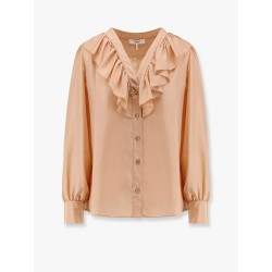 Silk shirt with rouches