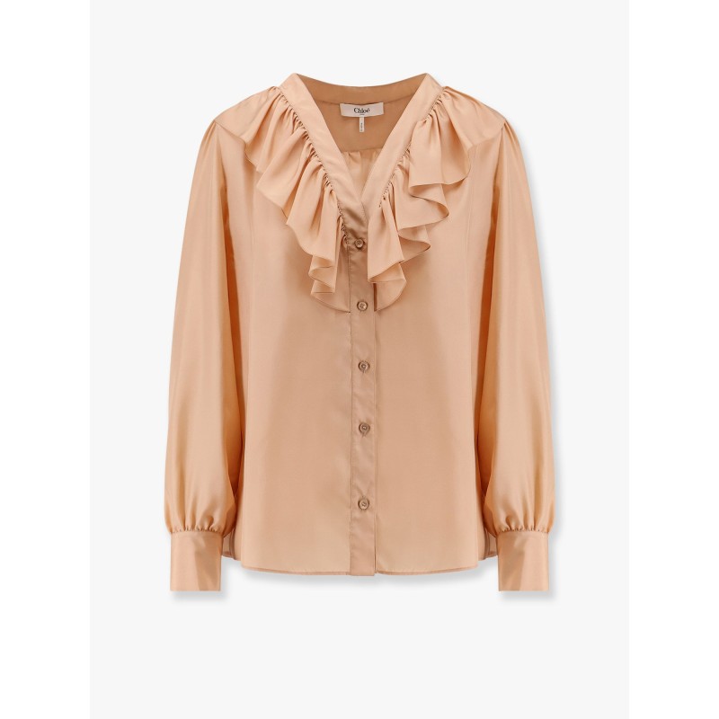 Silk shirt with rouches