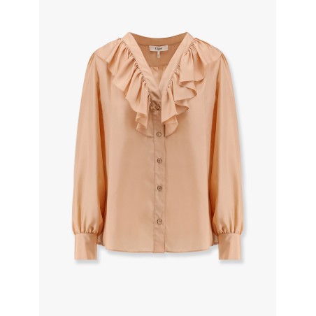 Silk shirt with rouches