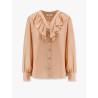 Silk shirt with rouches