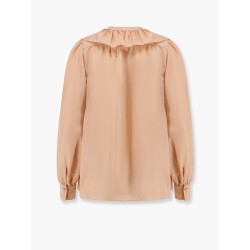 Silk shirt with rouches