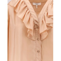 Silk shirt with rouches