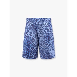 Cotton bermuda shorts with animalier print