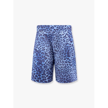 Cotton bermuda shorts with animalier print