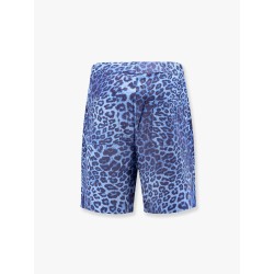 Cotton bermuda shorts with animalier print