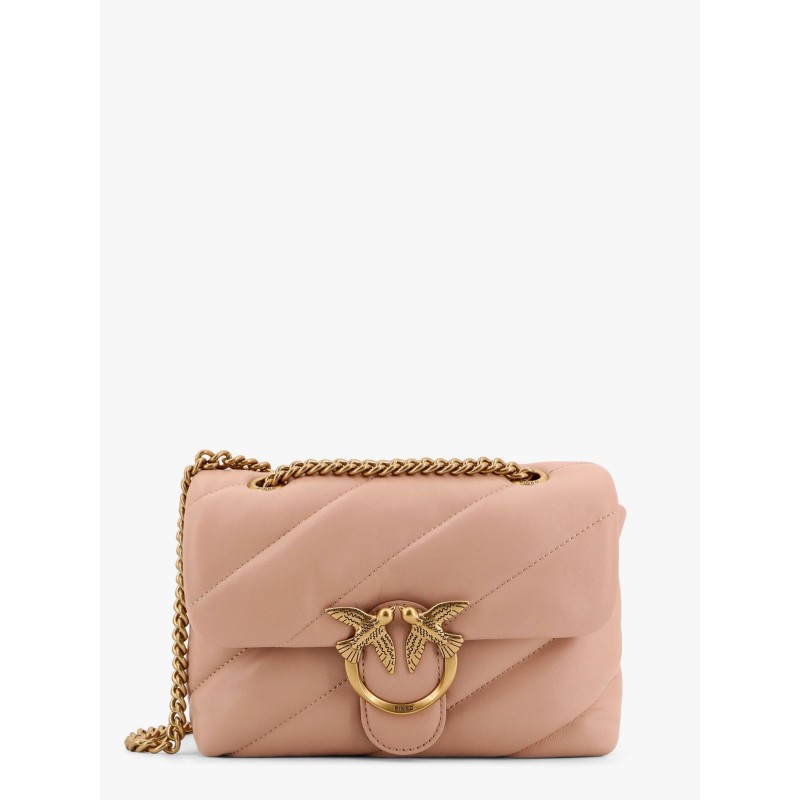 Matelassé leather shoulder bag with iconic love birds buckle
