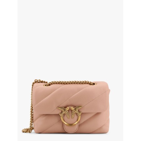 Matelassé leather shoulder bag with iconic love birds buckle