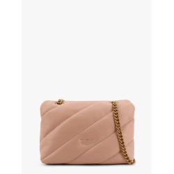 Matelassé leather shoulder bag with iconic love birds buckle