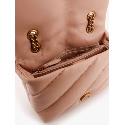 Matelassé leather shoulder bag with iconic love birds buckle