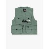 Unisex sleeveless jacket with iconic embroidery