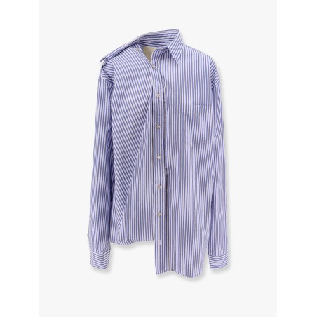 Cotton shirt with striped motif