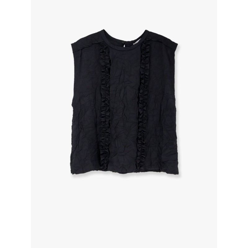 Viscose blend top with crinkled effect
