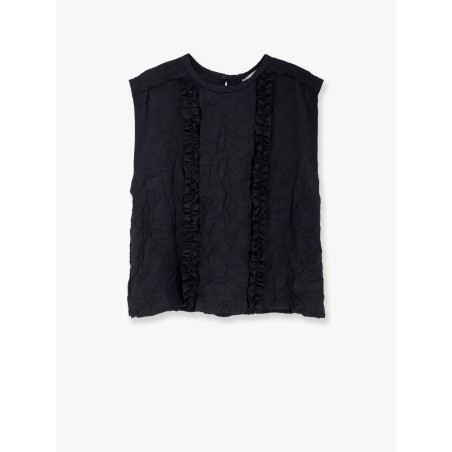 Viscose blend top with crinkled effect